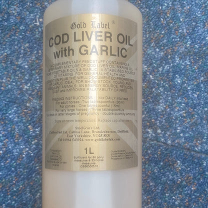 New gold label cod liver oil with garlic 1L FREE POSTAGE