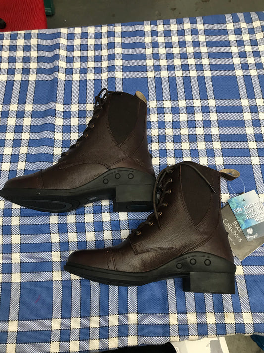 New elite Indiana lace up paddock boots in brown FREE POSTAGE ✅