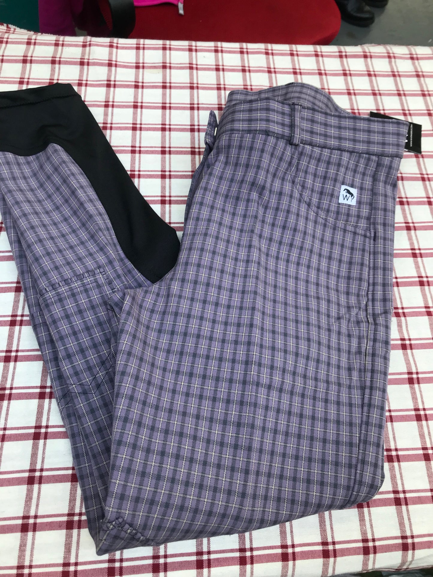 New John whittaker purple checked breeches size 14 FREE POSTAGE*