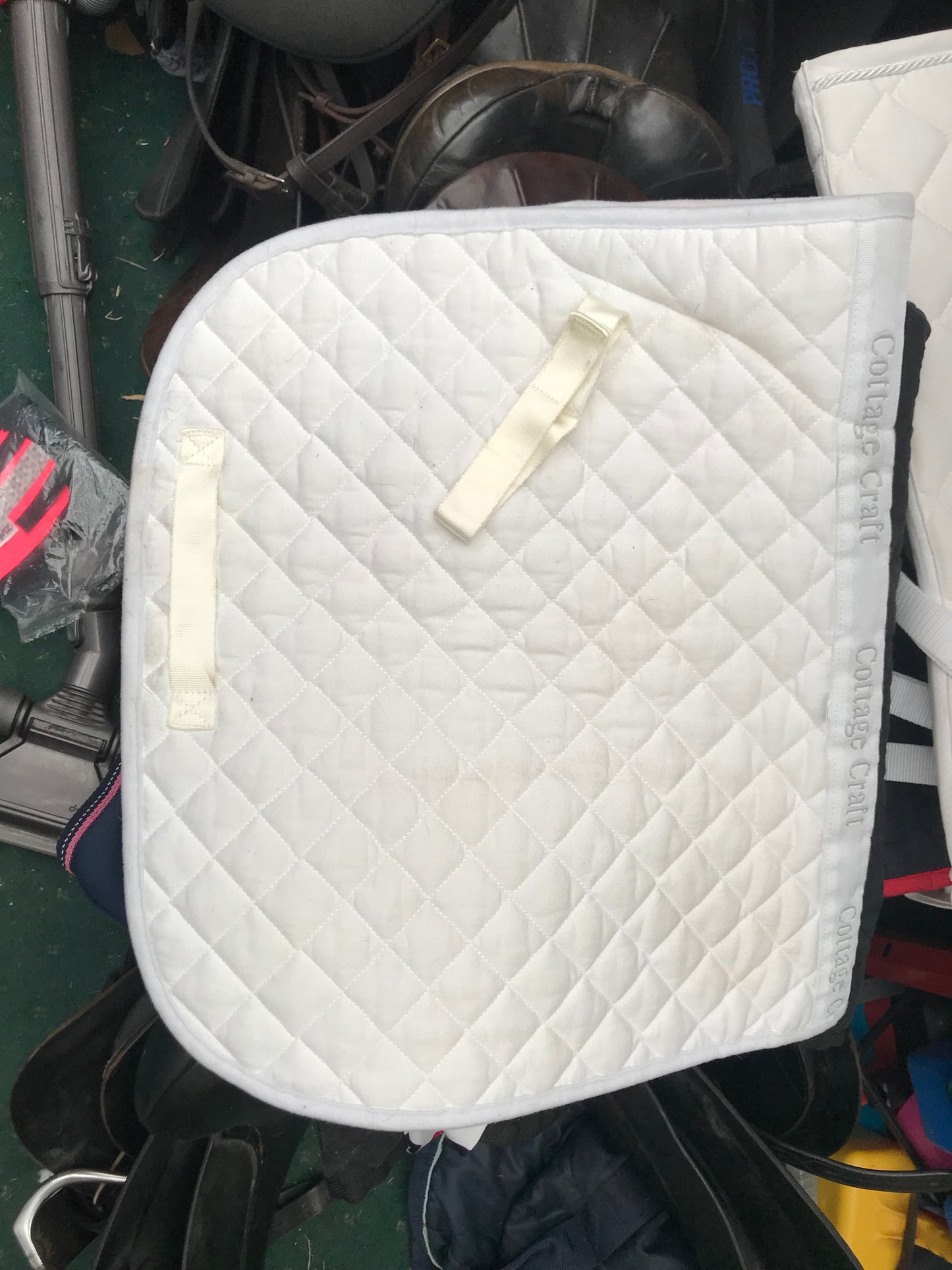 White pony cottage craft saddle pad