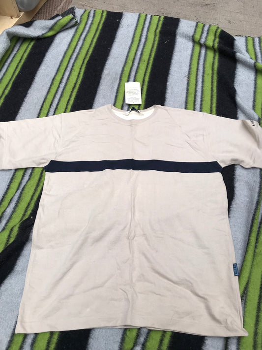 NET 64 beige and navy blue short sleeved t-shirt size 16/18 FREE POSTAGE