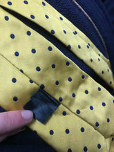 Gold and navy polka dot showing tie FREE POSTAGE ■