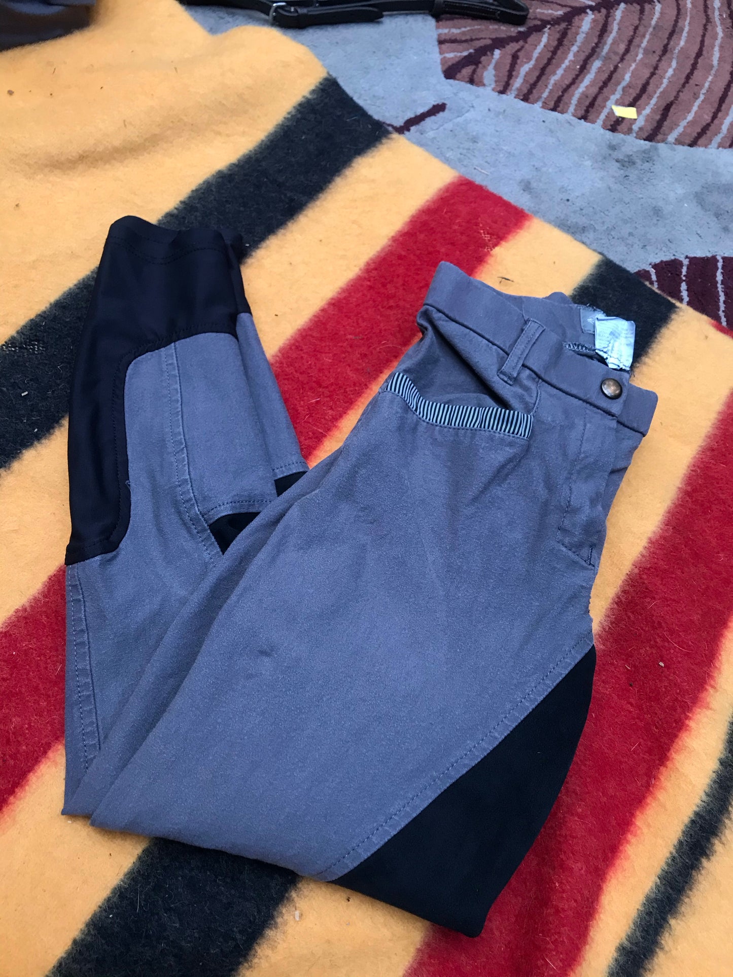 QJ riding wear size 6 grey and black breeches FREE POSTAGE