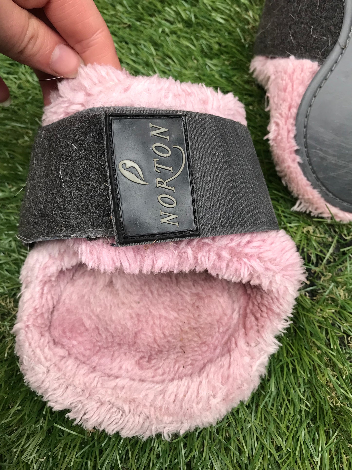Norton cob size fetlock boots pink and grey comfort a FREE POSTAGE