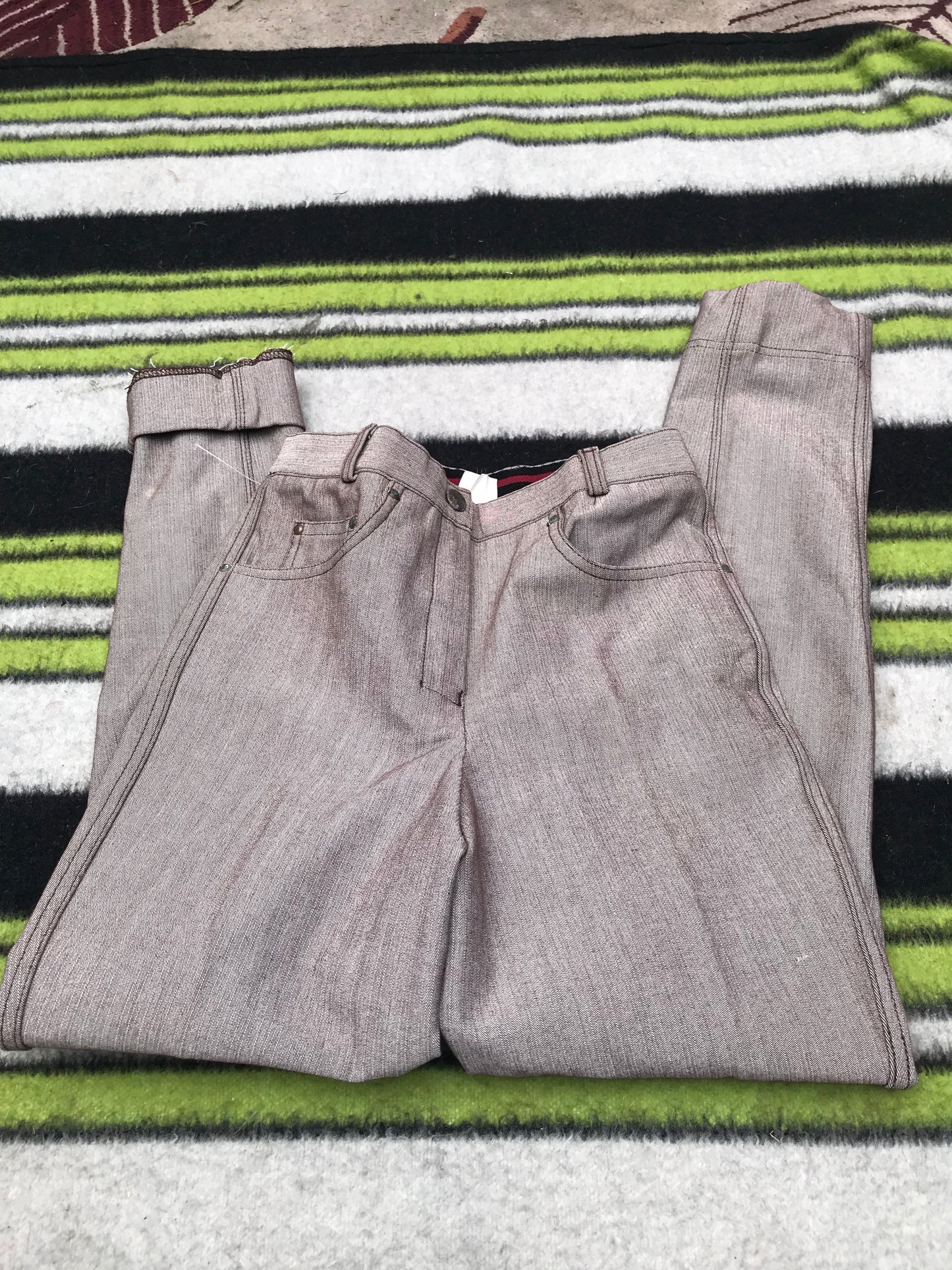 Koty grey denim look jodhpurs size 6 (24) regular FREE POSTAGE