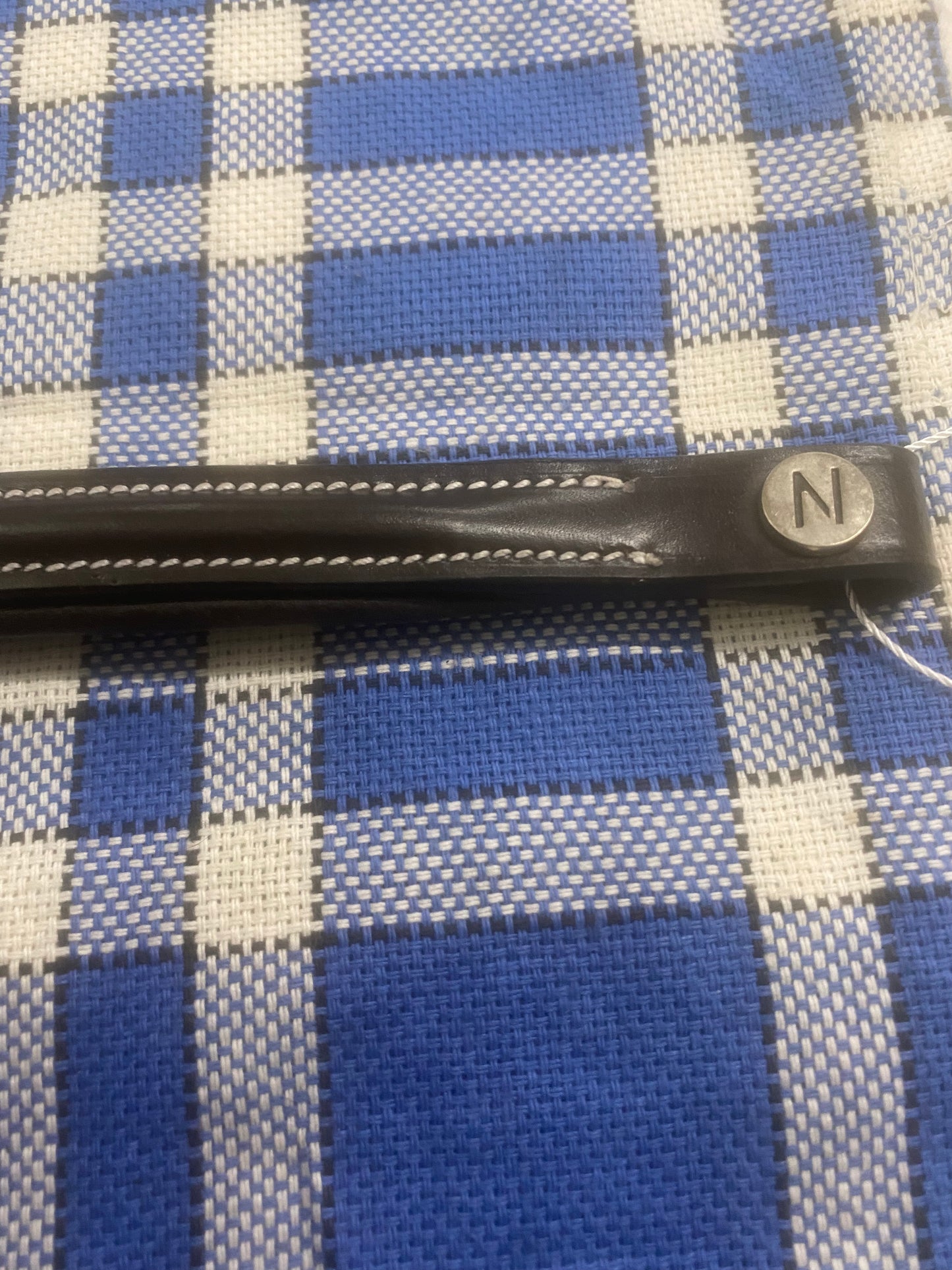 Norton black leather browband