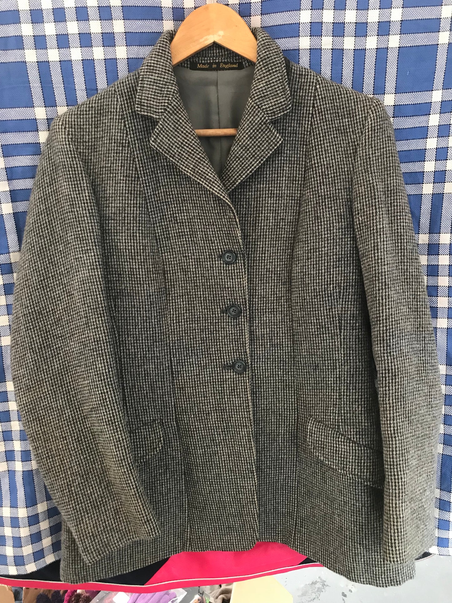 Rosette wool grey tweed jacket size 12 (36) FREE POSTAGE 🔵