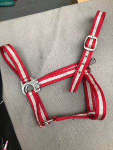 Wessex red and silver pony size head collar FREE POSTAGE ■