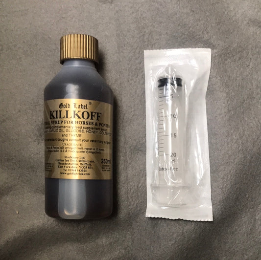 New gold label killkoff herbal syrup 250ml with syringe