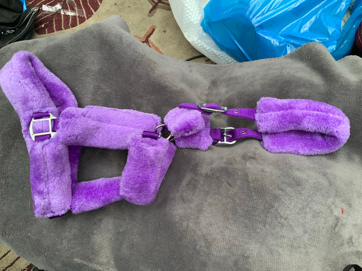 New Purple fluffy head collar FREE DELIVERY