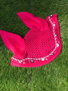 Bright Pink fly veil cob size FREE POSTAGE