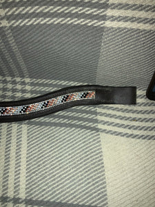 *used great condition brown browband full size pink,black,silver and white FREE POSTAGE✅