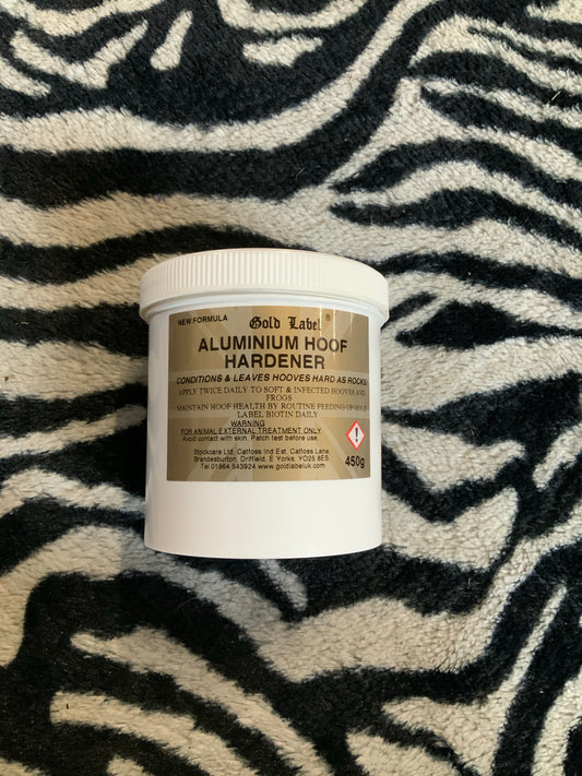 New gold label aluminium hoof hardener
