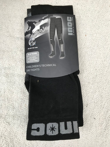 NEW inco children’s ski/thermal tights age 6-8 years black FREE POSTAGE