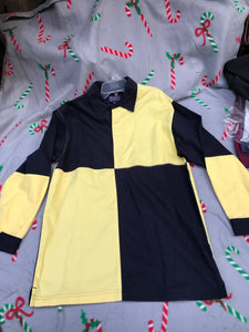 Size 10 Shires  thermal country shirt yellow and navy FREE POSTAGE