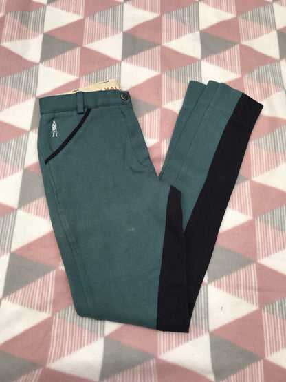 Harry hall turquoise and black jodhpurs size 6 (24) FREE POSTAGE