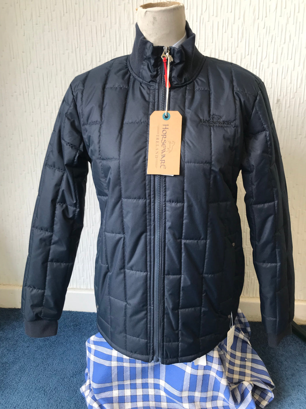 New horseware navy padded coat zip up with pockets FREE POSTAGE🟢