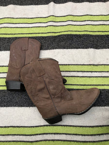brown western/cowboy boots size 1 FREE POSTAGE ■