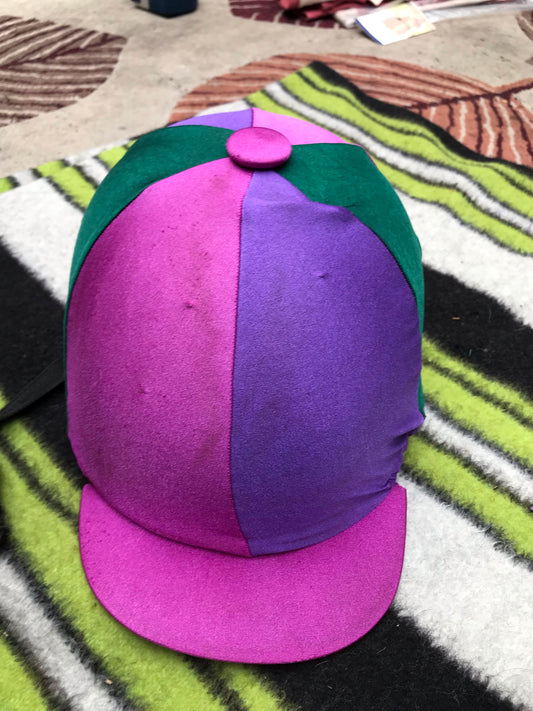 purple pink and green hat silk FREE POSTAGE 🟣