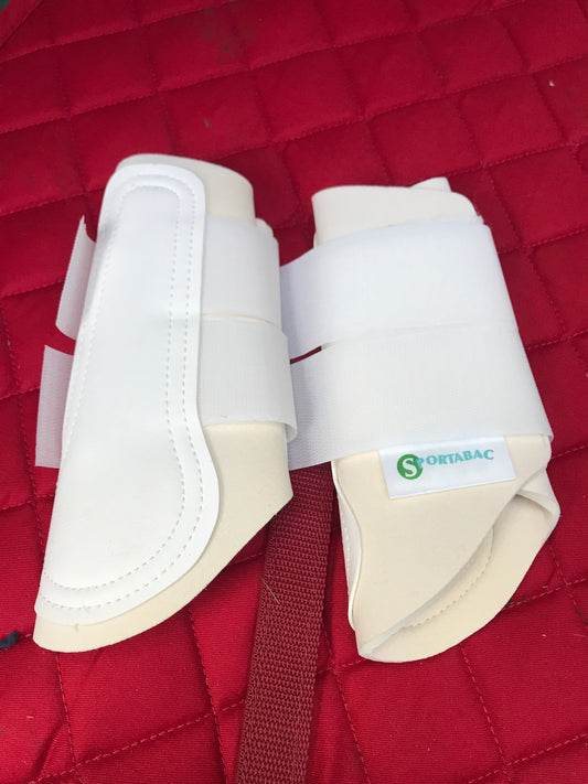 white Sportabac brushing boots size: pony