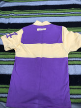 Hac-Tac polo t-shirt yellow and purple shirt size S (6)FREE POSTAGE